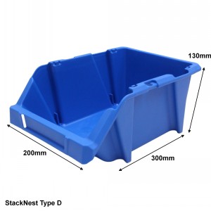 Stack & Nest Plastic Parts Bins Size D 10 Pack